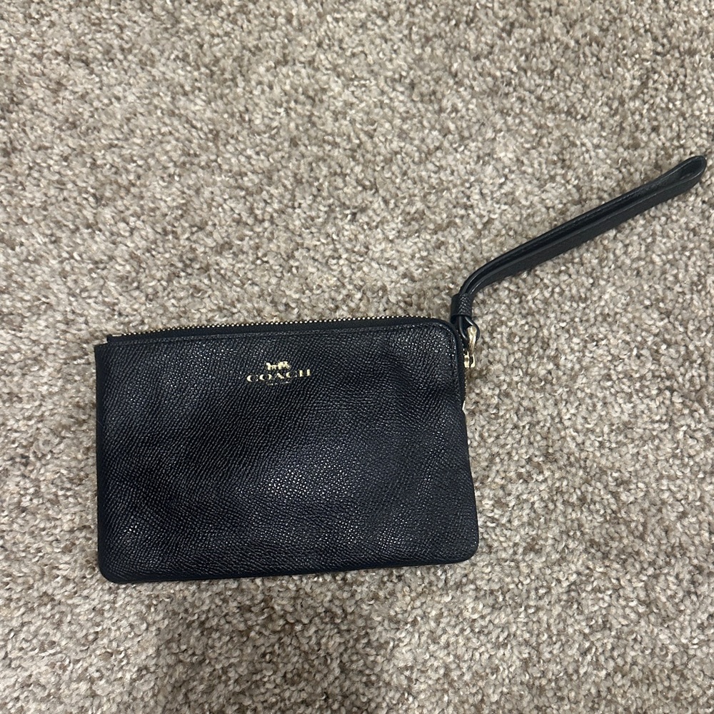 Coach Black Textured Wristlet